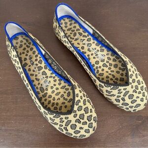 Rothy's Leopard Spotted Print Round Toe Slip On Ballet Flats Womens 8